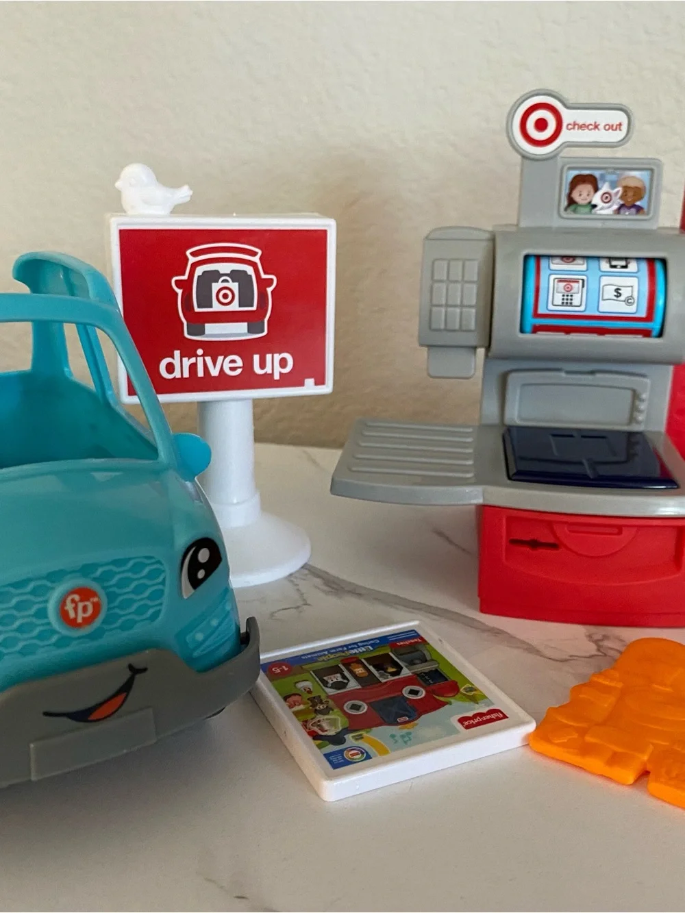 Fisher-Price Little People Target Run Playset Cart Figures Register Sign Car